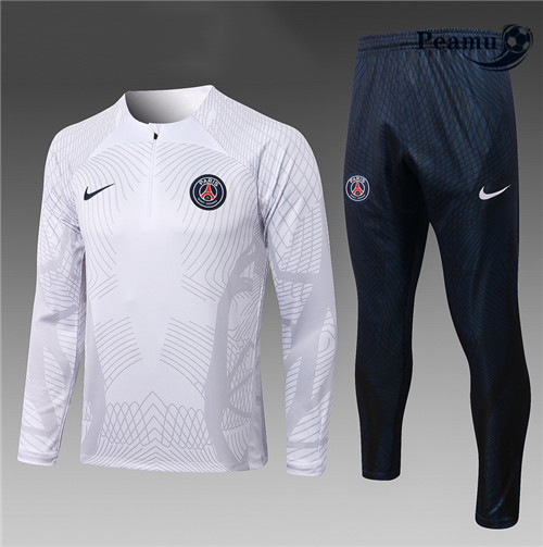 Maillot Foot Survetement Paris PSG Enfant Blanc 2022-2023 peamu 475