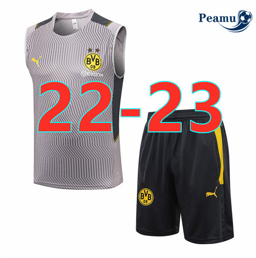 Peamu - Maillot Kit Entrainement Foot Borussia Dortmund Debardeur + Short 2022-2023 pfr417