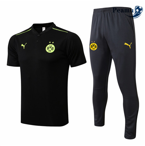 Peamu - Maillot Kit Entrainement Foot Polo Borussia Dortmund + Pantalon 2022-2023 pfr421