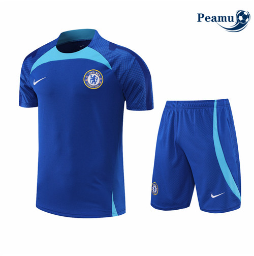 Peamu - Maillot Kit Entrainement Foot Chelsea + Short 2022-2023 pfr472