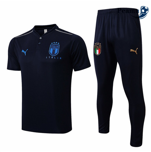 Peamu - Maillot Kit Entrainement Foot Polo Italie + Pantalon 2022-2023 pfr460