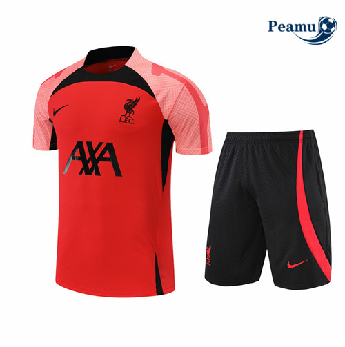 Peamu - Maillot Kit Entrainement Foot Liverpool + Short 2022-2023 pfr479