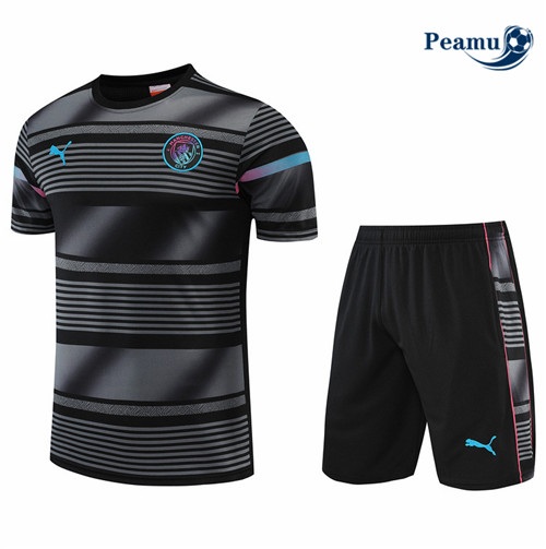 Peamu - Maillot Kit Entrainement Foot Manchester City + Short 2022-2023 pfr487
