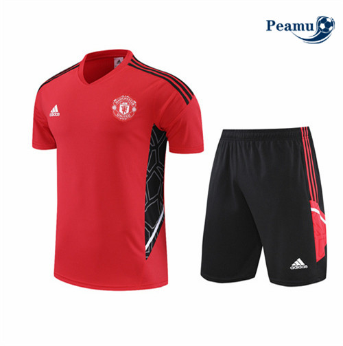 Peamu - Maillot Kit Entrainement Foot Manchester United + Short 2022-2023 pfr496