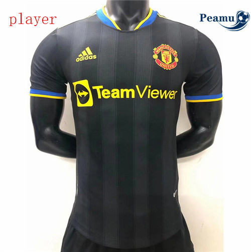 Peamu - Maillot foot Manchester United Player Version Noir 2022-2023