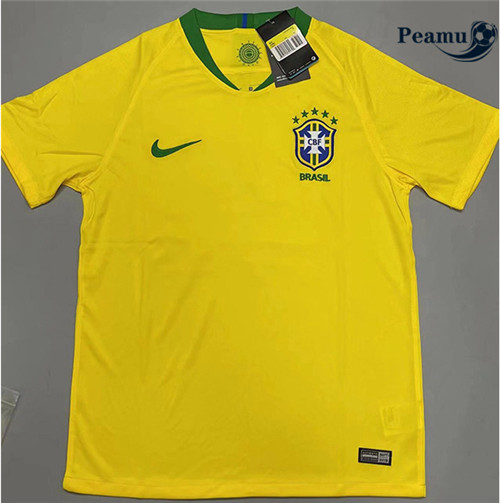 Peamu - Maillot foot Retro Brésil Domicile 2018