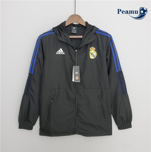 Peamu - Maillot Veste Coupe vent Foot Real Madrid Noir 2022-2023 pfr526