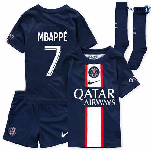 peamu.fr - Maillot foot PSG Enfants Domicile Mbappé 7 2022-2023 F069