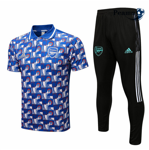 peamu.fr - Maillot foot Kit Entrainement Foot Polo Arsenal + Pantalon Bleu 2022-2023 F104
