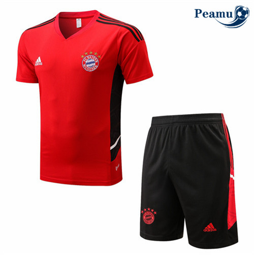 peamu.fr - Maillot foot Kit Entrainement Foot Bayern Munich + Pantalon Rouge 2022-2023 F129