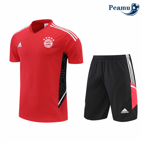 peamu.fr - Maillot foot Kit Entrainement Foot Bayern Munich + Pantalon Rouge 2022-2023 F130