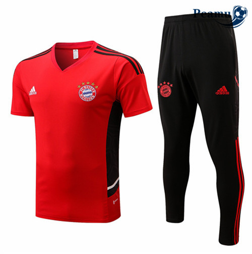 peamu.fr - Maillot foot Kit Entrainement Foot Bayern Munich + Pantalon Rouge 2022-2023 F133