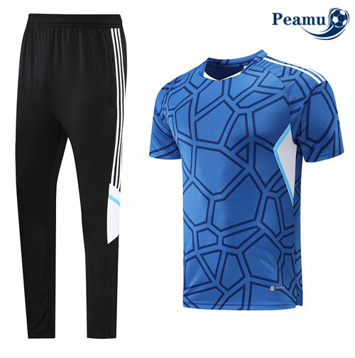 peamu.fr - Maillot foot Kit Entrainement Foot Sans logo de marque + Pantalon Bleu 2022-2023 F125