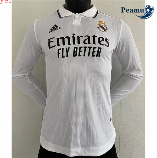 peamu.fr - Maillot foot Real Madrid Player Version Domicile Manche Longue 2022-2023 F419