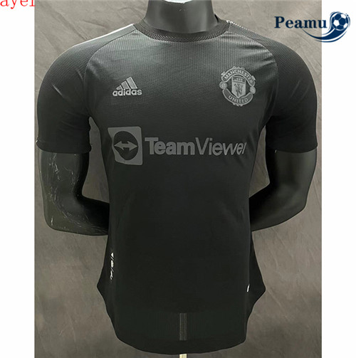 peamu.fr - Maillot foot Manchester United Player Version Noir 2022-2023 F489