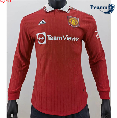 peamu.fr - Maillot foot Manchester United Player Version Domicile Manche Longue 2022-2023 F491