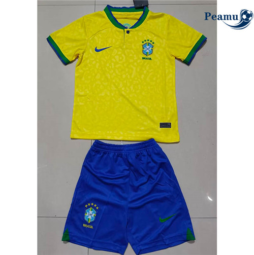 Peamu - Maillot foot p082 Brésil Enfant Domicile 2022-2023