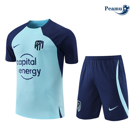 Peamu - Maillot Kit Entrainement Foot Atletico Madrid + Pantalon Bleu 2022-2023