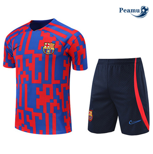 Peamu - Maillot Kit Entrainement Foot Barcelone + Pantalon Rouge/Bleu Marine 2022-2023