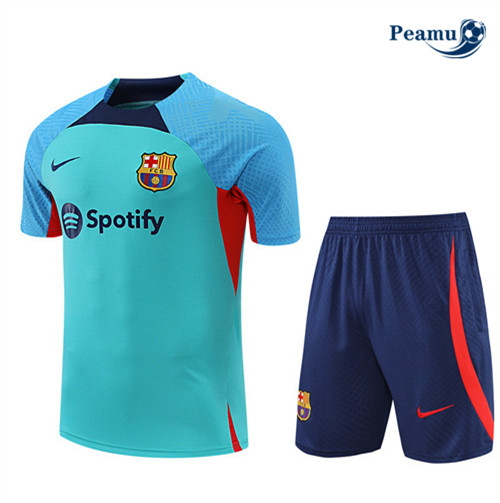 Peamu - Maillot Kit Entrainement Foot Barcelone + Pantalon Vert 2022-2023