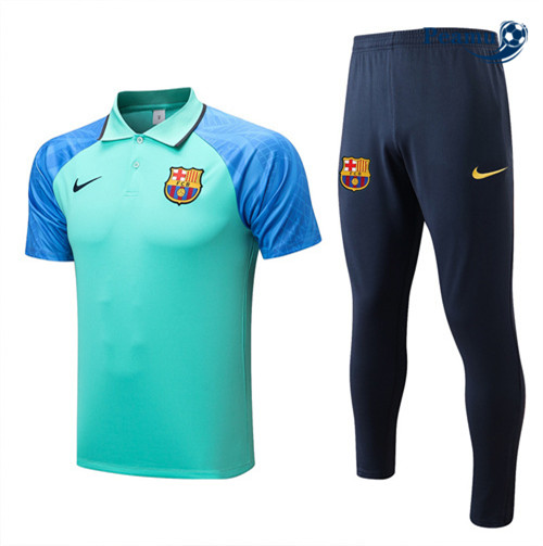 Peamu - Maillot Kit Entrainement Foot polo Barcelone + Pantalon Bleu 2022-2023