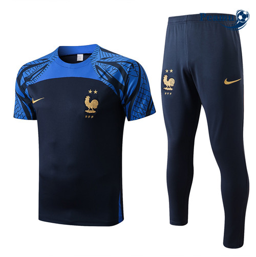 Peamu - Maillot Kit Entrainement Foot France + Pantalon Bleu Marine 2022-2023