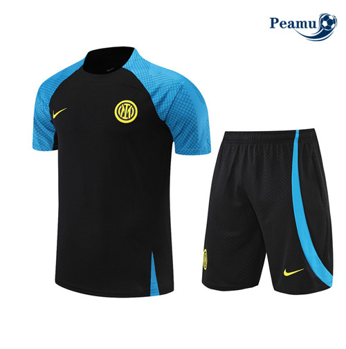 Peamu - Maillot Kit Entrainement Foot Inter Milan + Pantalon Noir 2022-2023