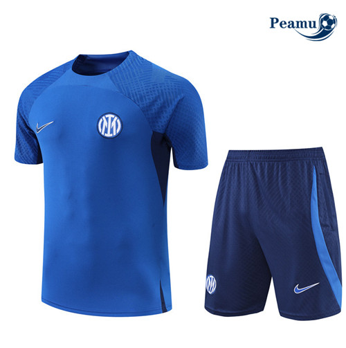 Peamu - Maillot Kit Entrainement Foot Inter Milan + Pantalon Bleu 2022-2023