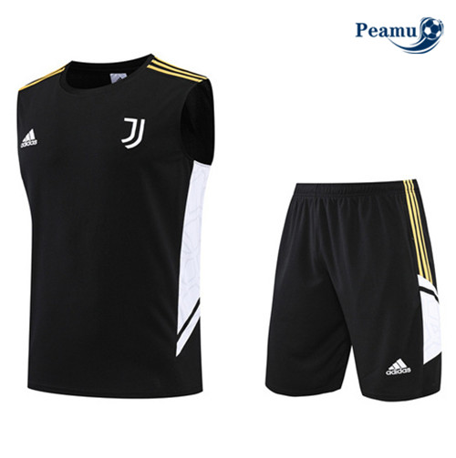 Peamu - Maillot Kit Entrainement Foot Juventus Debardeur + Pantalon Noir 2022-2023