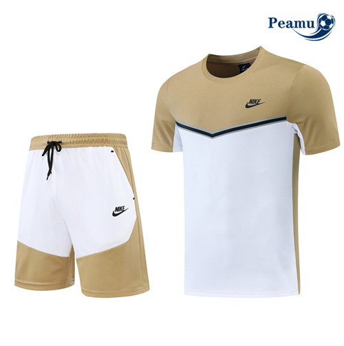Peamu - Maillot Kit Entrainement Foot Nike + Pantalon Brun/Blanc 2022-2023