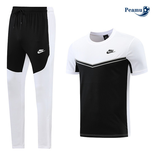 Peamu - Maillot Kit Entrainement Foot Nike + Pantalon Blanc/Noir 2022-2023