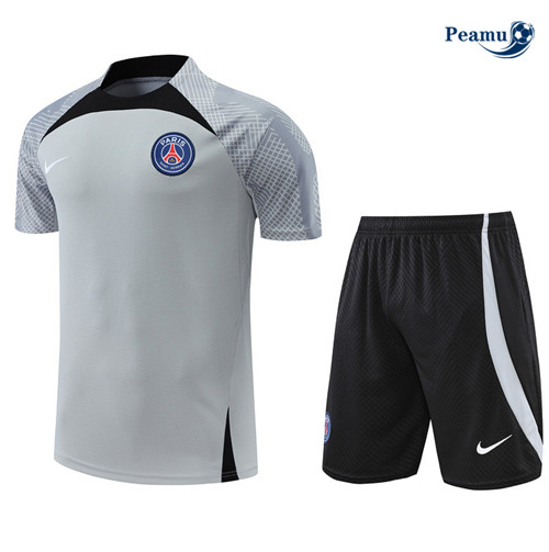 Peamu - Maillot Kit Entrainement Foot Paris PSG + Pantalon Blanc/Bleu Marine 2022-2023