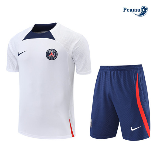 Peamu - Maillot Kit Entrainement Foot Paris PSG + Pantalon Rouge/Bleu 2022-2023