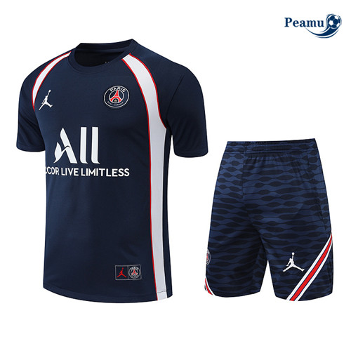 Peamu - Maillot Kit Entrainement Foot Paris PSG + Pantalon Blanc/Bleu Marine 2022-2023