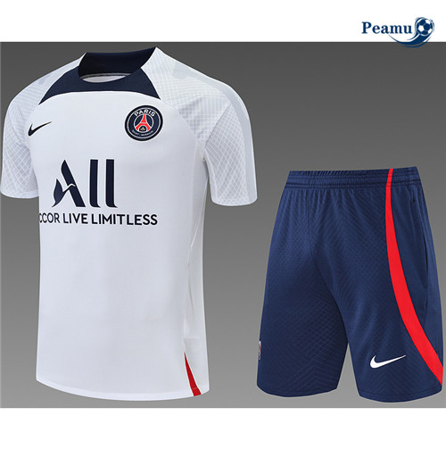Peamu - Maillot Kit Entrainement Foot Paris PSG + Pantalon Bleu Marine 2022-2023