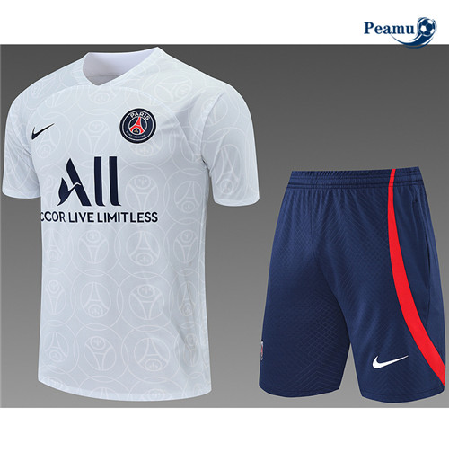 Peamu - Maillot Kit Entrainement Foot polo Paris + Pantalon Bleu Marine 2022-2023