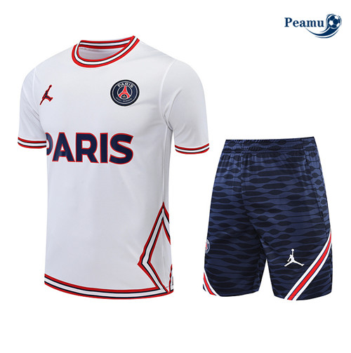 Peamu - Maillot Kit Entrainement Foot polo Paris + Pantalon Rouge/Bleu Marine 2022-2023