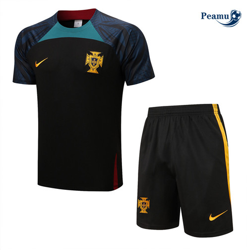 Peamu - Maillot Kit Entrainement Foot Portugal + Pantalon Rouge/Noir 2022-2023
