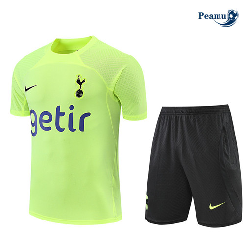 Peamu - Maillot Kit Entrainement Foot Tottenham Hotspur + Pantalon Vert/Bleu Marine 2022-2023