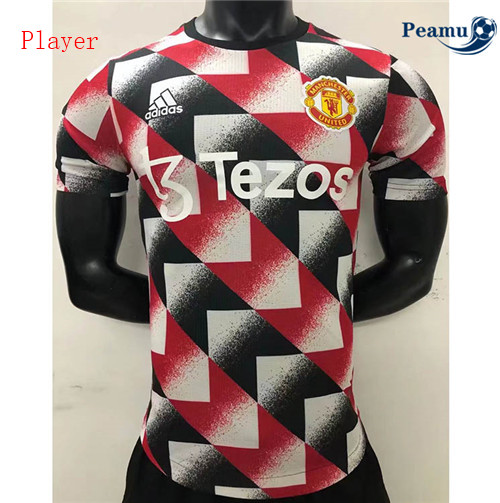 Peamu - Maillot foot p325 Manchester United Player Version plaid training 2022-2023