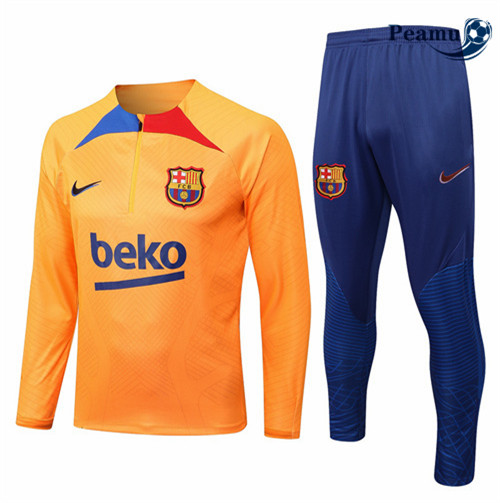 Peamu - Survetement Foot p078 Barcelone Orange/Bleu 2022-2023