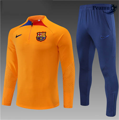 Peamu - Survetement Foot p299 Barcelone Enfant Orange/Bleu 2022-2023