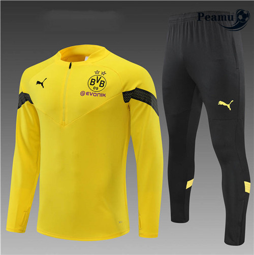 Peamu - Survetement Foot p293 Borussia Dortmund Enfant Jaune/Noir 2022-2023