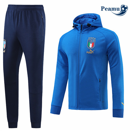 Peamu - Veste Survetement Foot p175 Italie à capuche Bleu 2022-2023