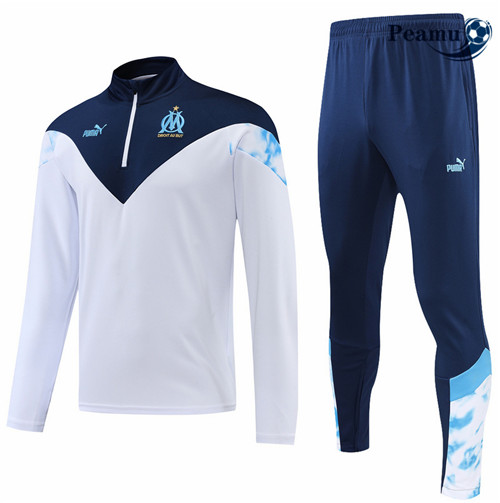 Peamu - Survetement Foot p116 Marseille Blanc/Bleu Marine 2022-2023