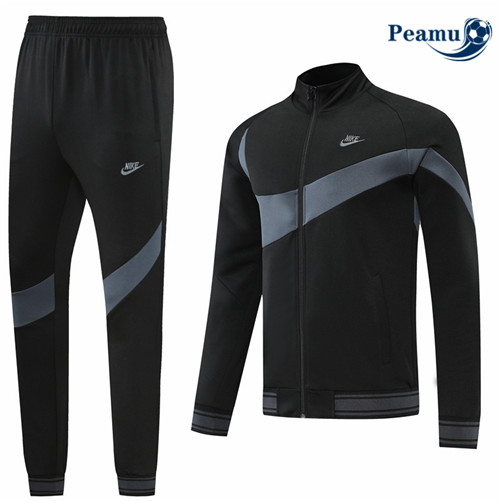 Peamu - Veste Survetement Foot p023 Nike Noir/Bleu 2022-2023