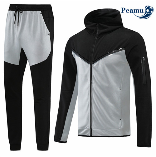 Peamu - Veste Survetement Foot p046 Sans logo de marque à capuche Noir Noir 2022-2023