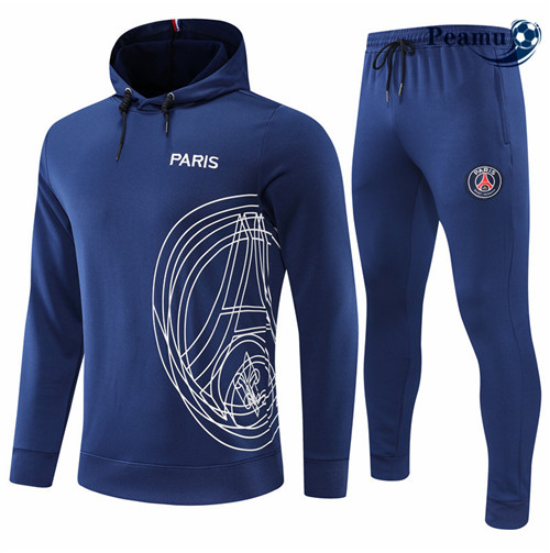 Peamu - Veste Survetement Foot p125 Paris PSG à capuche Bleu Marine 2022-2023