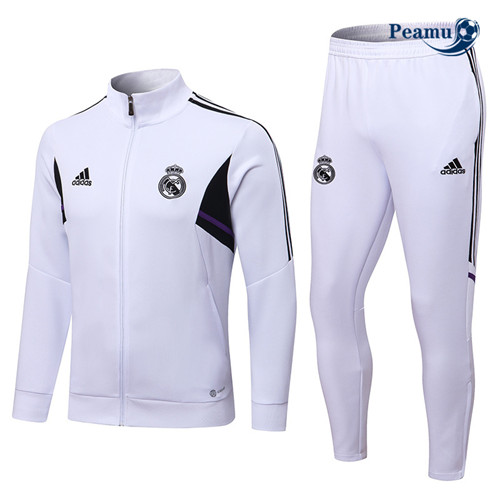Peamu - Veste Survetement Foot p095 Real Madrid Blanc 2022-2023