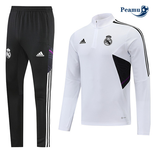 Peamu - Veste Survetement Foot p099 Real Madrid Noir/Blanc 2022-2023